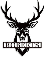 Personalized Deer Head Metal Sign | Christmas Deer | Custom Metal Deer Sign | by ENFODREAM