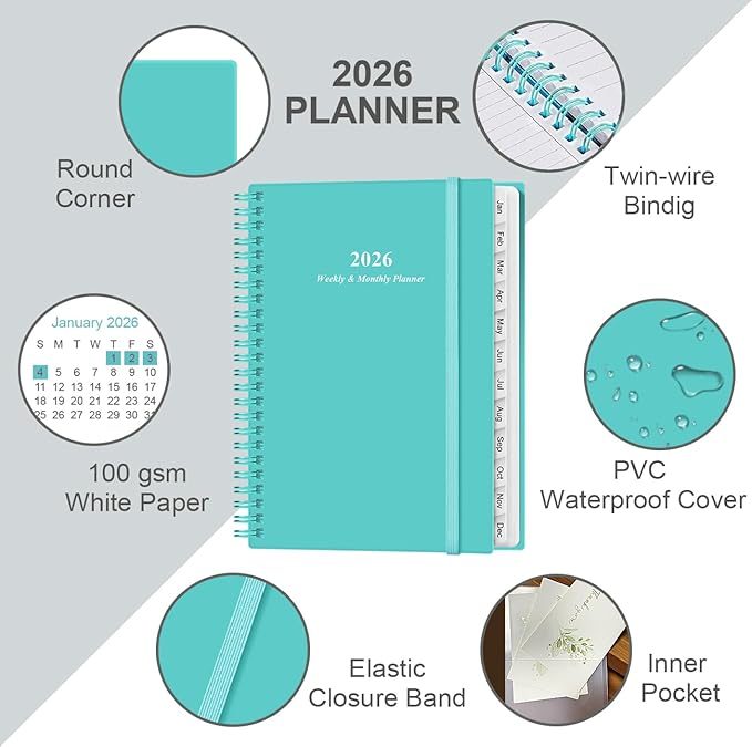 2026 Planner - A5 Weekly & Monthly Planner Spiral Bound, January 2026 - - Image 2