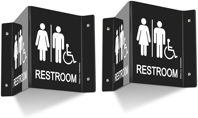 Faittoo Restroom Sign, Bathroom Signs, 6 x 8 Inches Acrylic Sign, by Faittoo