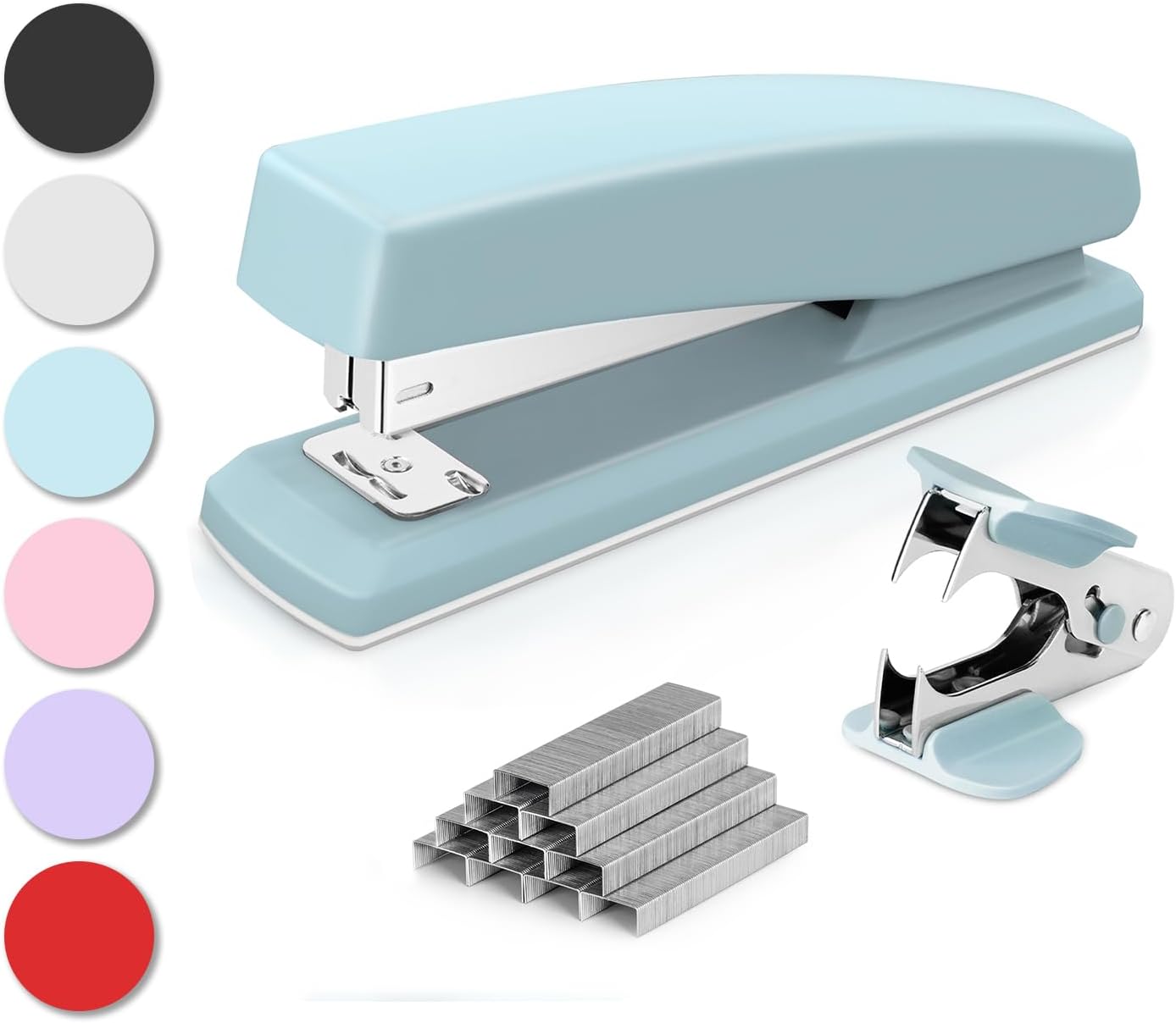 Deli Stapler, 25 Sheet Capacity, 1000 Staples & Staple Remover, Blue
