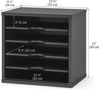 ballucci 5-tier file organizer for desk, wooden mail, close-up detail