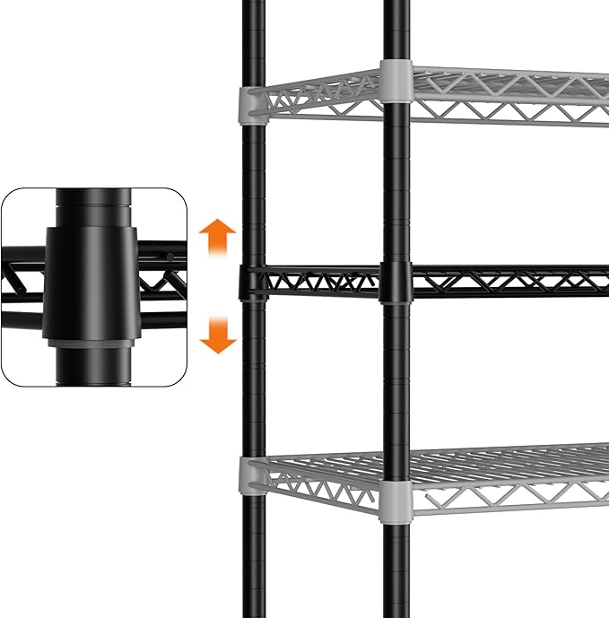 SINGAYE 5 Adjustable Heavy Duty Garage Shelving Wire Shelves Metal Standing - Image 6