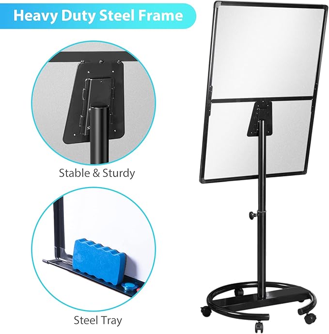 maxtek Mobile Dry Erase Board – 40x28 inches Magnetic Portable Whiteboard Stand - Image 3