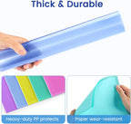 Sooez 25 Pack Clear Document Folder Project Pockets, Clear Plastic Folders Letter Size Plastic Document Folders Paper Poly Jacket Sleeves Folders Copy, 5 Assorted Colors