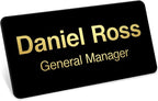 Name Tag, Magnetic Black and Gold Name Tags, Personalized Name Tags, 1.5x3 by MySignCenter