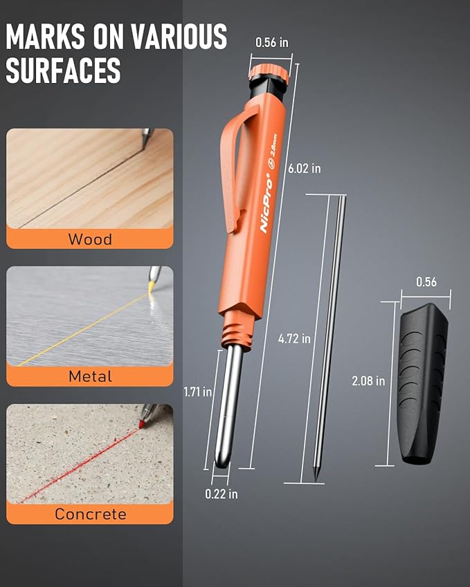 Nicpro Upgraded 3-IN-1 Carpenter Pencils - Image 5