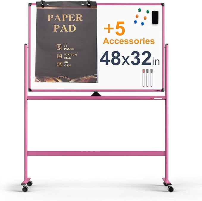 Large Dry-Erase Rolling Magnetic Whiteboard by TSJOFFICE