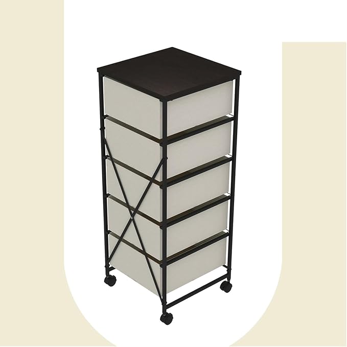 CASUNER Small Cabinet with Drawers Rolling 5 Drawer Mobile File Cabinet - Image 5
