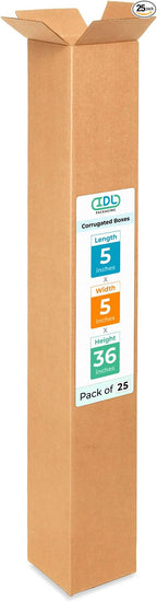Tall Moving & Shipping Boxes 5"L x 5"W x 36"H by IDLPackaging