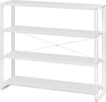 HCHQHS Bookshelf, 4-Tier Industrial Bookcase, Freestanding Tall Bookshelves