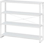HCHQHS Bookshelf, 4-Tier Industrial Bookcase, Freestanding Tall Bookshelves