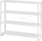 HCHQHS Bookshelf, 4-Tier Industrial Bookcase, Freestanding Tall Bookshelves by HCHQHS