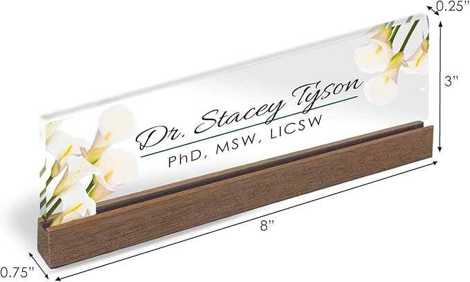 Artblox Personalized Office Desk Name Plate and Business Card Holder | Clear - Image 3