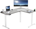 VIVO Electric Corner 63 x 47 inch L-Shaped Standing Desk, Memory Height