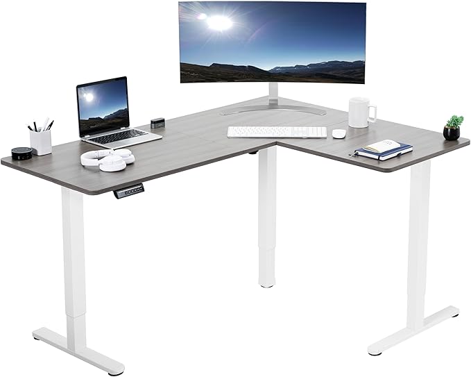 VIVO Electric Corner 63 x 47 inch L-Shaped Standing Desk, Memory Height by VIVO