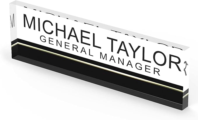 Artblox Personalized Office Desk Name Plate and Business Card Holder | Clear - Image 5