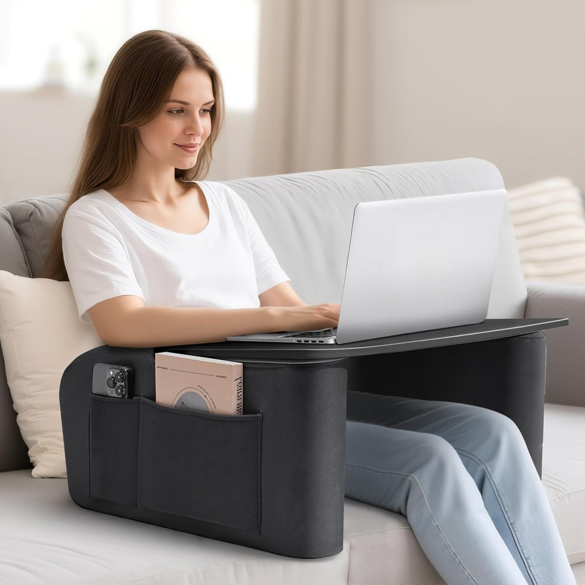 OPTIXCELL Lap Desk with Arm Rest, Ergonomic 17" Laptop Desk for Bed &amp...