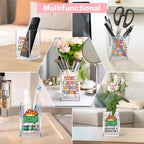 Vgrti Funny Dumpster Fire Work 2 Pack Acrylic Cosmetic Pencil Pen Holder Cup - Image 6