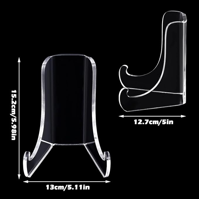Chunful 2 Pieces Acrylic Plate Stands Clear Acrylic Easels Display Stands - Image 2