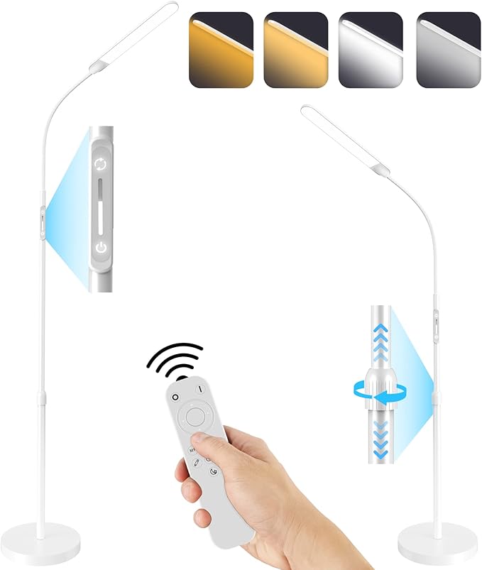 NXONE Led Floor Lamp, Modern Reading Adjustable Standing Height 4 Colors and by NXONE
