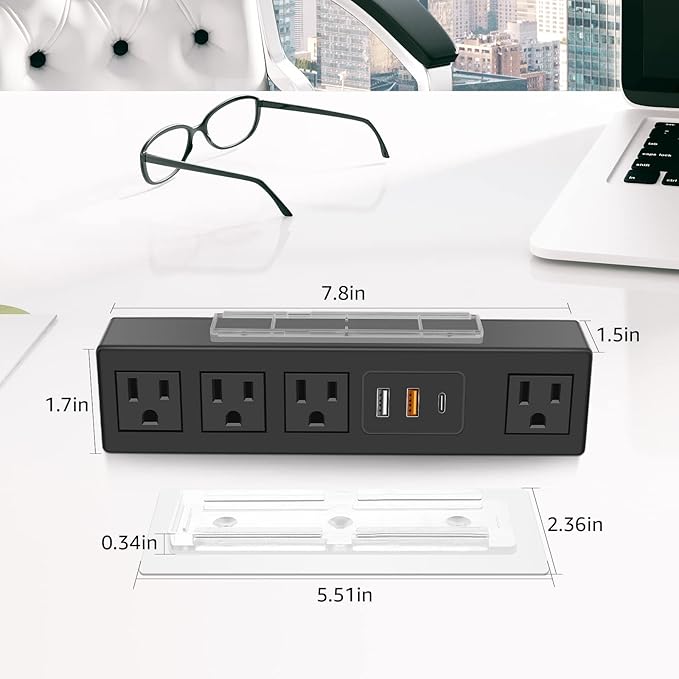 HHSOET Under Desk Power Strip - Image 5