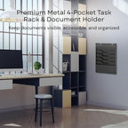 MAXXBUILD 4 Tier Wall Mounted File Organizer, Metal Task Rack - Image 2