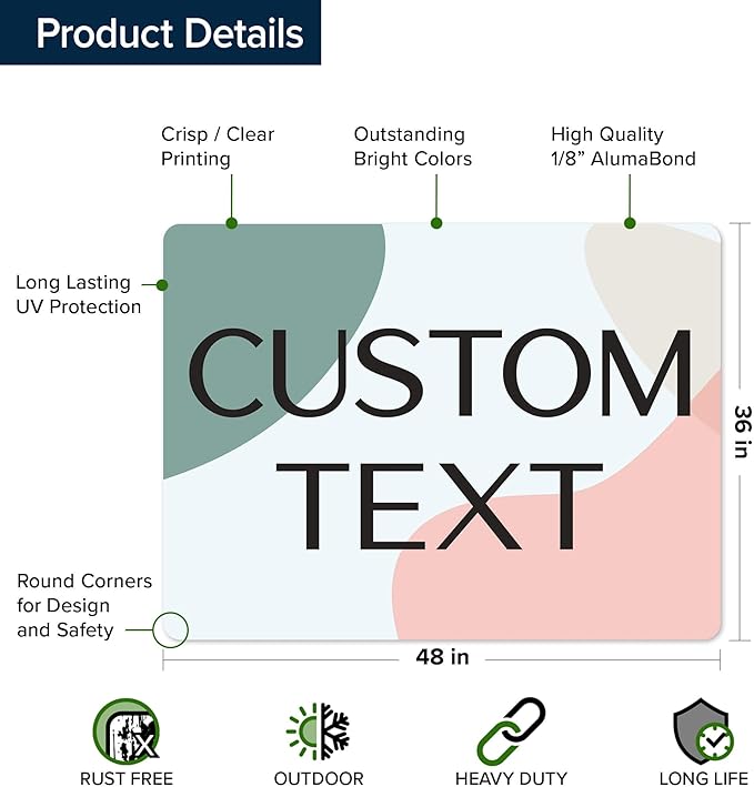 Custom Sign, Custom Street Sign, 11 Font Colors, 13 Font Styles, 4 Hole Options - Image 6