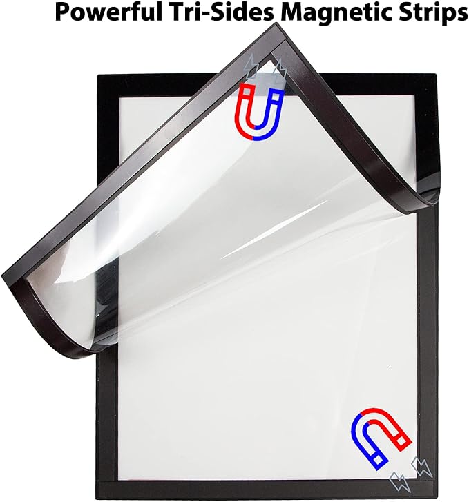 JIUYE Magnetic Sign Holder 8.5 x 11 Wall Mount, Self Adhesive Picture Display - Image 4