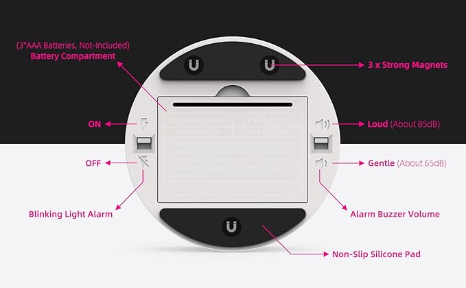 Large LED Digital Timer, Magnetic Countdown Loud Timer - Image 7