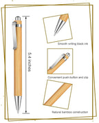 lyforx Bamboo Pens Bulk Wooden Bamboo Pens Engraving Wooden Ballpoint Pen - Image 2
