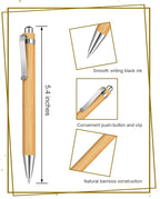 lyforx 250pcs Bamboo Pens Bulk Wooden Bamboo Pens Engraving Wooden Ballpoint - Image 2