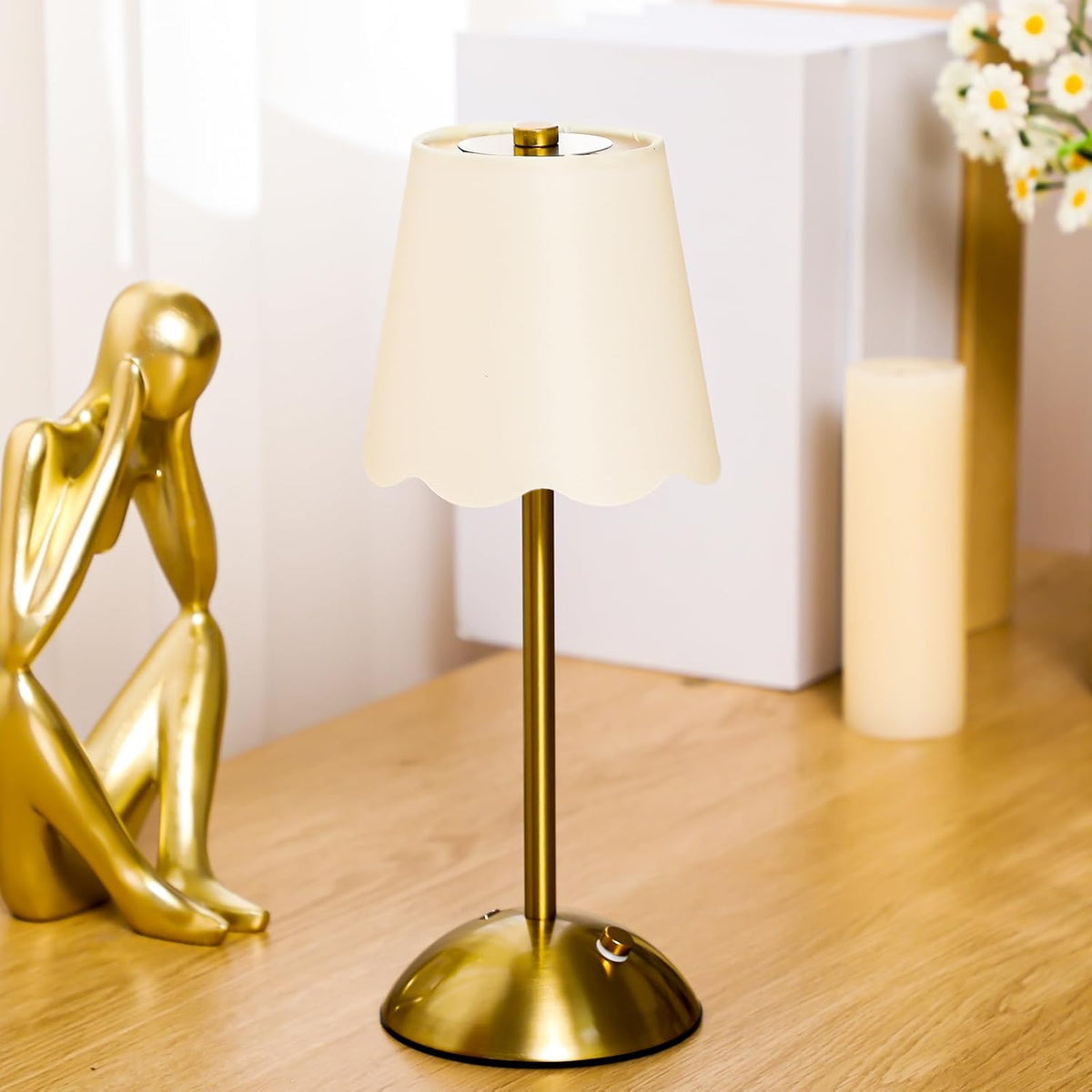 2 Pack Rechargeable Cordless Table Lamps 11.8 Inch Touch Battery Operated Gol...