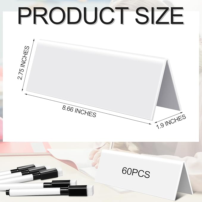Fainne 60 Sets Dry Erase Name Tent Cards - Image 2