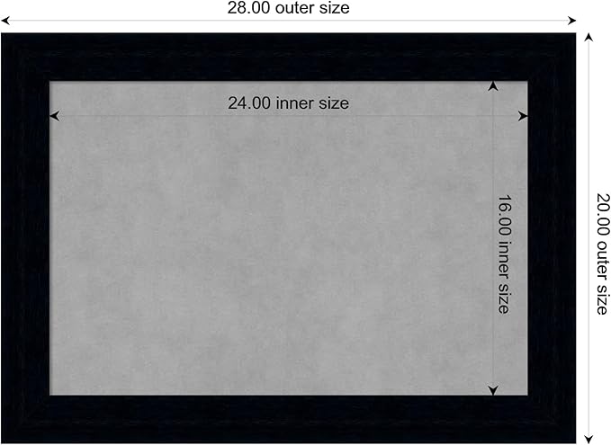 Amanti Art Black Framed Magnetic Board 20x28 Medium Vision Board - Image 3