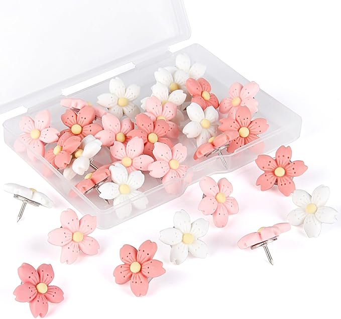30pcs Decorative Flower Push Pins by wusuowea