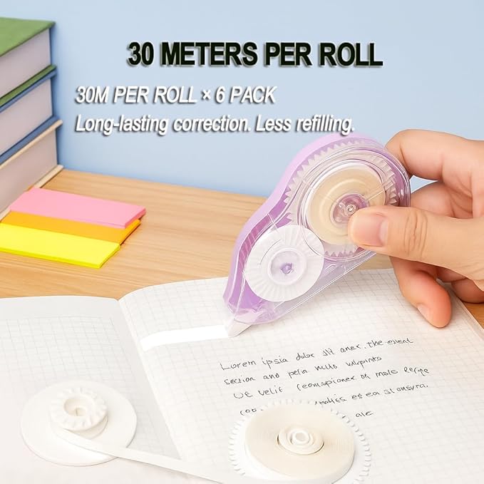 Aipker Correction Tape, Extra-Long 30 m Each – 590 ft Total, Easy-to-Use White - Image 4