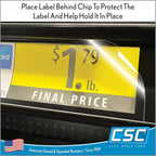 Clip Strip Corp. Price/Data Channel Label Holder Chips, 2.5" L x 1.25" H - Image 3