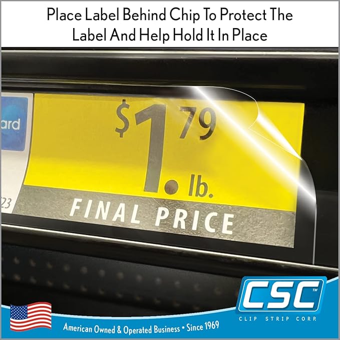 Price Data Channel Label Holder Chips, 2.75" L x 1.25" H, 10 Mil Thick - Image 3
