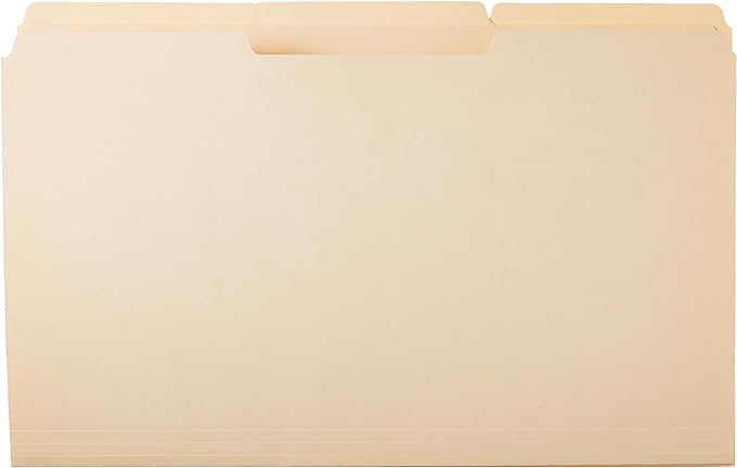 Amazon Basics Sturdy Manila File Folders, 1/3 Tabs in Assorted Positions - Image 3
