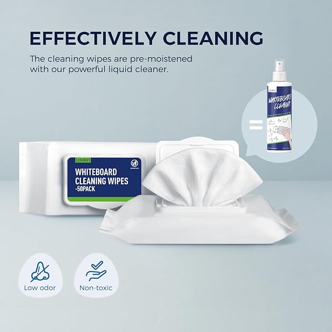 loukin Dry Erase Wipes, Non-Toxic Cleaning Wipes - Image 2