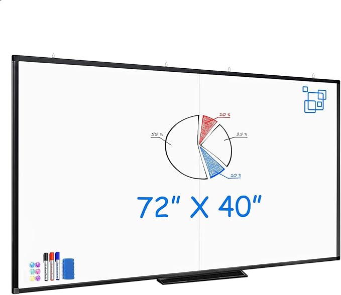White Board Dry Erase 72x40, Large Magnetic Whiteboard Maxtek Dry Erase Boards by Maxtek