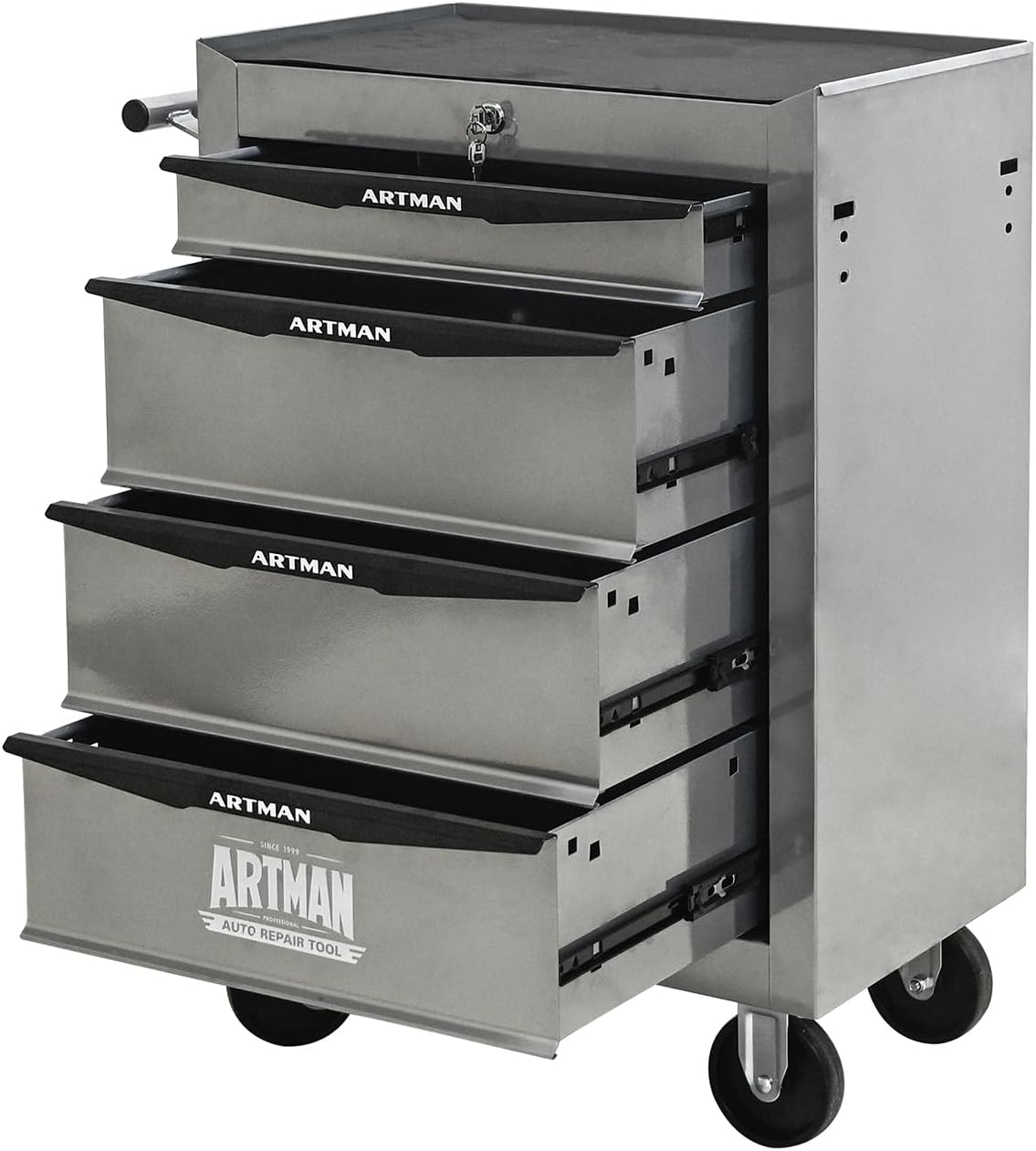 4-Drawer Rolling Tool Chest - Heavy Duty Tool Storage Cabinet with Lockable W...