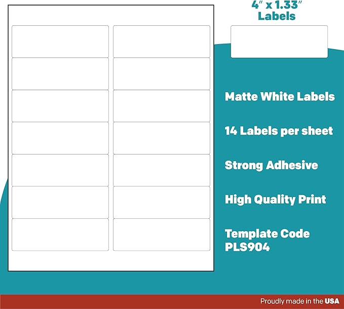 Premium Label Supply White Sticker Mailing Labels – 4" x 1.33" – Laser/Inkjet - Image 4