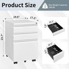 approgreent mobile file cabinet for home office, lockable, close-up detail