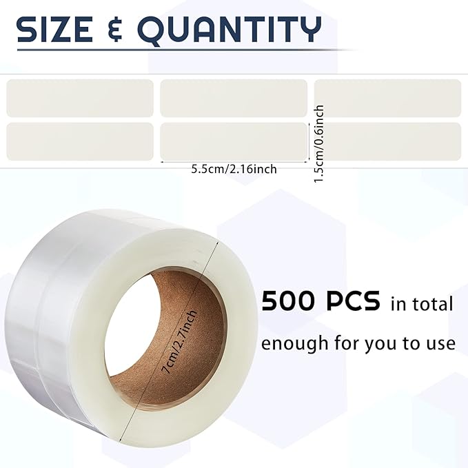 Zonon 500 Pcs Clear Labels Label Protector Clear Stickers Wafer Seals - Image 2
