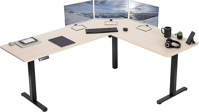 VIVO Electric Corner 75 x 63 inch L-Shaped Standing Desk, Memory Height by VIVO