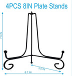 HENABLE 4PCS Premium Black Iron Plate Stands - Image 2