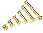 Hilitchi 120-Sets M5 x 5/10 / 15/25 / 35/45 Brass Plated Phillips Chicago Screw Posts Binding Screws Assortment Kit for Scrapbook Photo Albums Binding, Leather Repair - Gold
