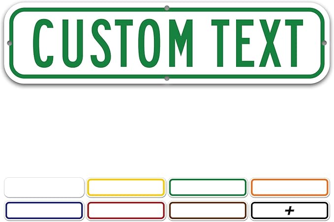 Custom Street Sign, Address Sign, 8 Colors, Reflective Option, Mounting Options by MySignCenter