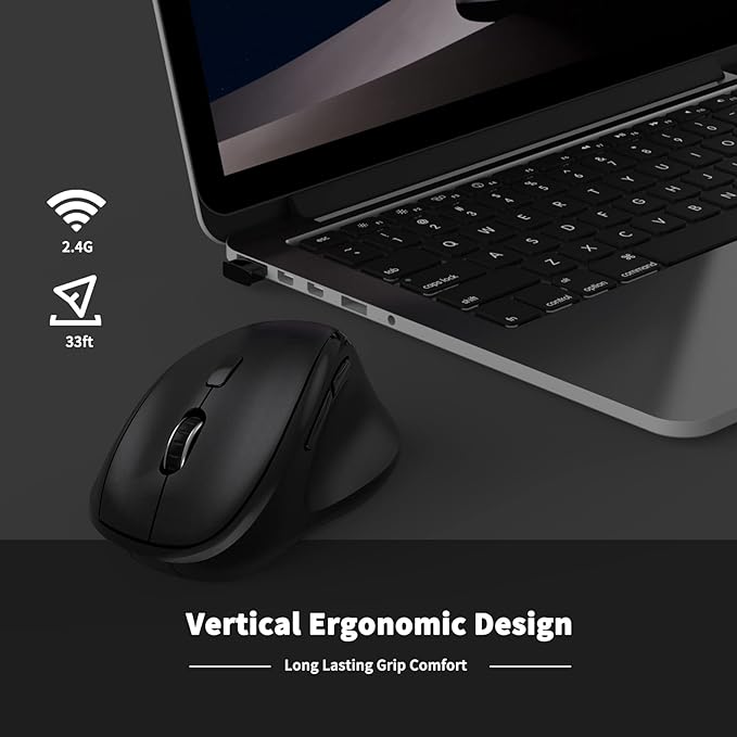 Ergonomic Wireless Mouse with USB Receiver - Image 5